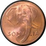Сомали 1950 г. • KM# 2 • 5 чентезимо • слон • регулярный выпуск • MS BU Люкс!