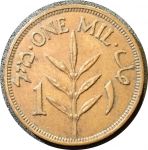 Палестина 1939 г. • KM# 1 • 1 миль • растение • регулярный выпуск • XF-AU ( кат. - $20 )