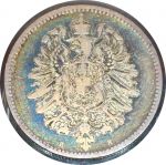 Германия 1876 г. H (Дармштадт) • KM# 7 • 1 марка • (серебро) • Имперский орел • регулярный выпуск • F-VF