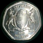 Ботсвана 2013 г. • 50 тебе • герб • буйвол • регулярный выпуск • MS BU