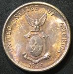 Филиппины 1944 г. D • KM# 182 • 20 сентаво • герб страны • регулярный выпуск • MS BU