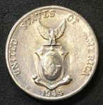 Филиппины 1944 г. D • KM# 181 • 10 сентаво • герб страны • регулярный выпуск • AU+