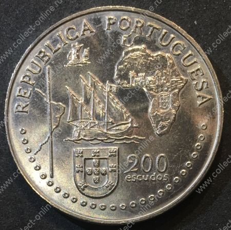 Португалия 1994 г. • KM# 671 • 200 эскудо • 500-летие Тордесильясского договора • памятный выпуск • MS BU