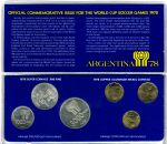 Аргентина 1978 г. • KM# 75-80 • 20 - 3000 песо • Футбол. Чемпионат мира 78 года (серебро 900 - 50 гр.) • памятный выпуск(буклет) • BU- • пруф
