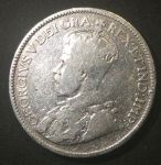 Канада 1915 г. • KM# 24 • 25 центов • Георг V • серебро (самый редкий год!) • VG+