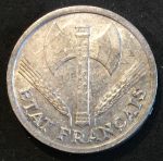 Франция 1942г. KM# 902.1 • 1 франк (правительство Виши) • BU-
