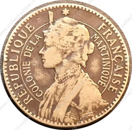 Мартиника 1897 г. • KM# 41 • 1 франк • Жозефина • регулярный выпуск • VF ( кат. - $100 ) ®