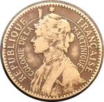 Мартиника 1897 г. • KM# 41 • 1 франк • Жозефина • регулярный выпуск • VF+ ( кат. - $100 ) ®