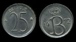 Бельгия 1964-1975 гг. • KM# 153.1 • 25 сантимов • "Belgique"(фр. текст) • регулярный выпуск • MS BU