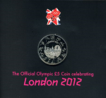 Великобритания 2011 г. • KM# • 5 фунтов • Олимпиада 2012 в Лондоне • памятный выпуск • MS BU Люкс!!