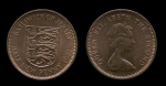 Джерси 1971 г. • KM# 29 • ½ нов. пенни • Елизавета II • герб территории • регулярный выпуск • MS BU