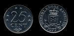 Нидерландские Антильские острова 1970-1985 гг. • KM# 11 • 25 центов • герб территории • MS BU