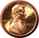 США 1982 г. • KM# 201 • 1 цент • Авраам Линкольн • мемориал • регулярный выпуск • MS BU