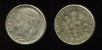США 1962 г. D • KM# 195 • дайм(10 центов) • (серебро) • Франклин Рузвельт • факел • регулярный выпуск • XF
