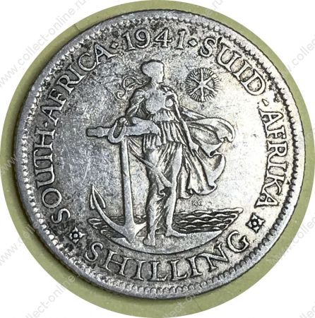 Южная Африка 1941 г. • KM# 28 • 1 шиллинг • Георг VI • серебро • регулярный выпуск • XF-