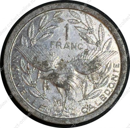 Новая Каледония 1949 г. • KM# 2 • 1 франк • птица Кагу • регулярный выпуск • BU-