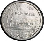 Французская Полинезия 1975 г. • KM# 11 • 1 франк • бухта и пальмы • регулярный выпуск • AU+