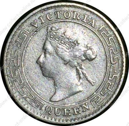 Цейлон 1893 г. • KM# 94 • 10 центов • Виктория • серебро • регулярный выпуск • VF