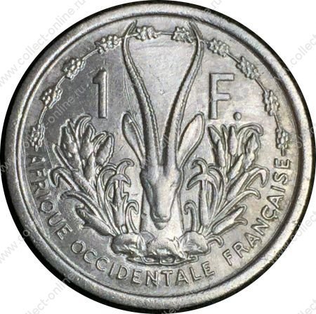Французская Западная Африка 1948 г. KM# 3 • 1 франк • голова антилопы • регулярный выпуск • XF-AU
