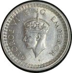 Британская Индия 1945 г. (Бомбей) • KM# 552 • ½ рупии • (серебро) • король Георг VI • регулярный выпуск • MS BU