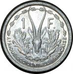 Французская Экваториальная Африка 1948 г. • KM# 6 • 1 франк • голова антилопы • регулярный выпуск • MS BU-