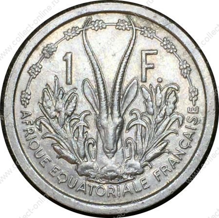 Французская Экваториальная Африка 1948 г. • KM# 6 • 1 франк • голова антилопы • регулярный выпуск • BU-