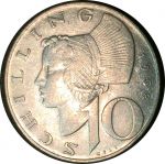 Австрия 1958 г. • KM# 2882 • 10 шиллингов • серебро • регулярный выпуск • AU+