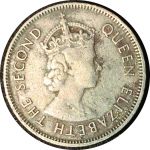 Маврикий 1975 г. • KM# 37.1 • ½ рупии • Елизавета II • олень • регулярный выпуск • XF