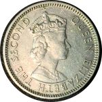 Маврикий 1978 г. • KM# 37.1 • ½ рупии • Елизавета II • олень • регулярный выпуск • AU