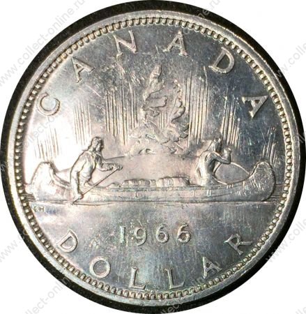 Канада 1966 г. • KM# 64.1 • 1 доллар • Елизавета II • пирога • регулярный выпуск • MS BU