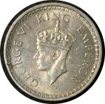Британская Индия 1943 г. (Бомбей) • KM# 552 • ½ рупии • (серебро) • король Георг VI • регулярный выпуск • MS BU