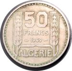 Алжир 1949 г. • KM# 92 • 50 франков • регулярный выпуск • XF