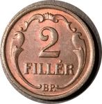 Венгрия 1938 г. BP • KM# 506 • 2 филлера • регулярный выпуск • MS BU красн.