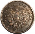 Аргентина 1892 г. • KM# 33 • 2 сентаво • герб Аргентины • регулярный выпуск • XF+