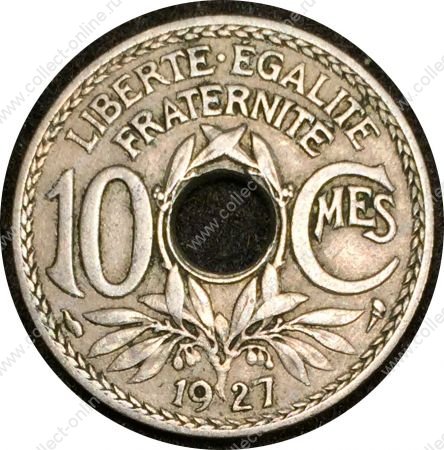Франция 1927 г. • KM# 866a • 10 сантимов • регулярный выпуск • XF+