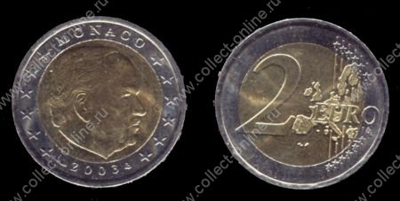 Монако 2003 г. KM# 174 • 2 евро • Князь Ренье III • регулярный выпуск • MS BU