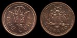 Барбадос 1999-2007 гг. • KM# 10a • 1 цент • герб острова • регулярный выпуск • BU
