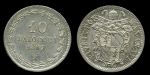 Папская Область 1862 г. XVI • KM# 1342b • 10 байокко • герб Ватикана • серебро • UNC-