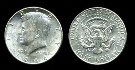 США 1964D KM# 202 / 1/2 ДОЛЛАРА СЕРЕБРО MS+ BU / КЕННЕДИ