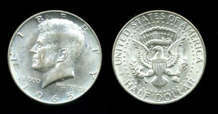 США 1965 KM# 202a / 1/2 ДОЛЛАРА СЕРЕБРО BUNC / КЕННЕДИ