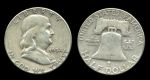 США 1954 г. • KM# 199 • полдоллара • Бенджамин Франклин • серебро • регулярный выпуск • VF