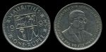 Маврикий 1987-2009 г. • KM# 55 • 1 рупия • Сэр Сивусагур Рамгулам • герб колонии • регулярный выпуск • XF - AU