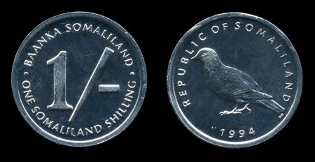 Сомалиленд 1994 г. • KM# 1 • 1 шиллинг • птица • регулярный выпуск • MS BU • пруф-лайк
