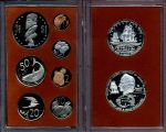Кука о-ва 1974 г. • KM# 1-7,9-10 • 1 цент - 7.5 долларов • большой годовой набор 9 монет • Елизавета II • регулярный выпуск • MS BU пруф (box)