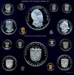 Панама 1976 г. • KM# 31 • 1 сентесимо - 20 бальбоа • (серебро 191 г.!!) • большой годовой набор(9 монет) • MS BU • пруф