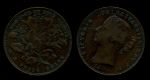 Новая Шотландия 1856 г. • KM# 6 • 1 пенни • цветы • торговый жетон • XF-AU