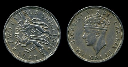Кипр 1947 г. KM# 28 • 2 шиллинга • Георг VI • регулярный выпуск • UNC