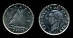 Канада 1951 г. • KM# 43 • 10 центов • Георг VI • серебро • регулярный выпуск • MS BU