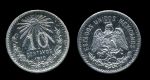 Мексика 1910/00 г. • KM# 428 • 10 сентаво • мексиканский орёл • серебро • регулярный выпуск • AU