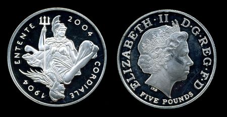 ВЕЛИКОБРИТАНИЯ 2004г. KM# 1055a / 5 ФУНТОВ PROOF СЕРЕБРО 925 28гр.